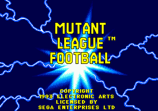 Mutant League Football title screen for Sega Genesis